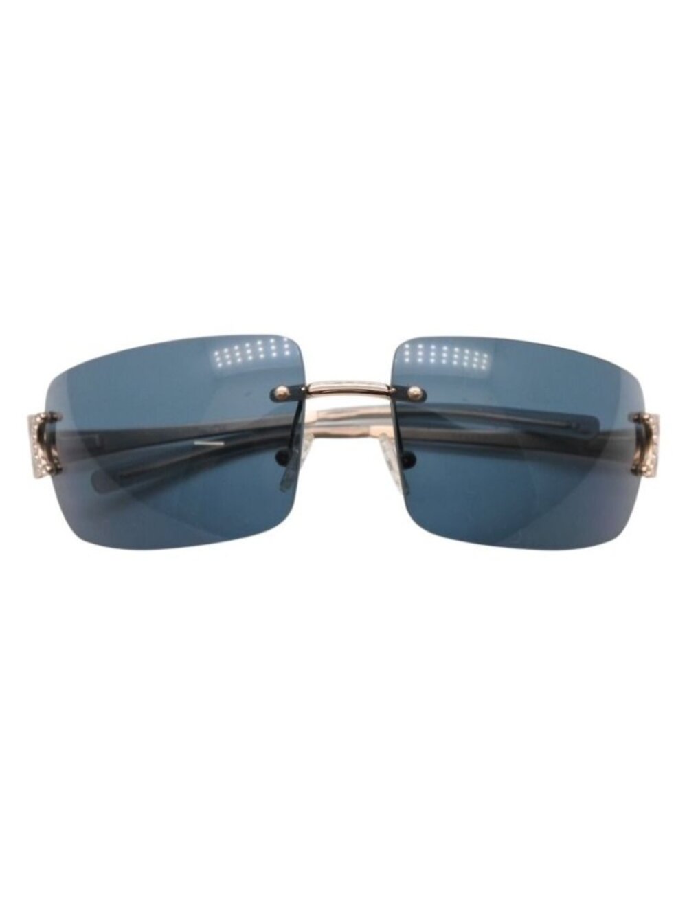 Celine Sunglasses Eyewear SC Triomphe Rhinestone Green Gold
